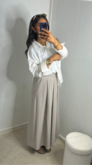 Jupe longue taupe clair