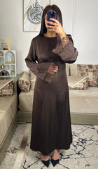 robe dentelle marron