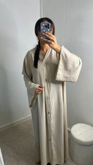 Abaya manche évasée beige