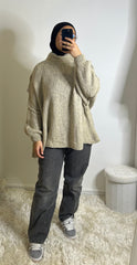 Gros pull beige