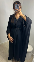 Abaya strass noir
