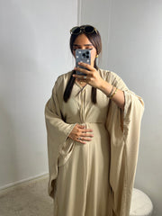 Abaya Papillon strass beige