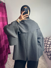 Veste cape gris foncé