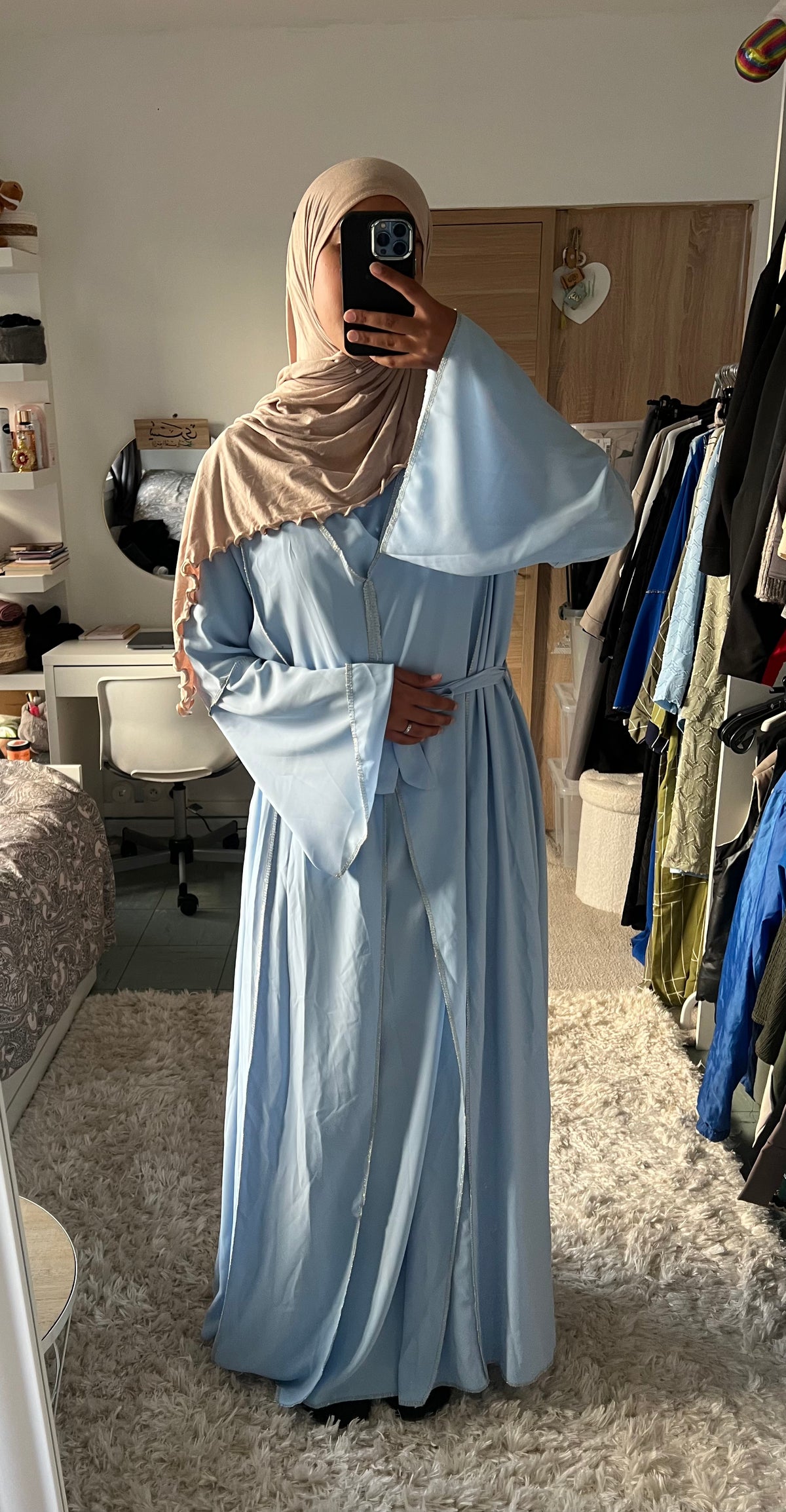 Abaya Ley bleu ciel